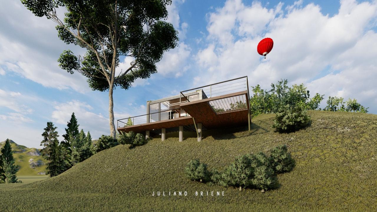 Treehouse container com mirante de madeira