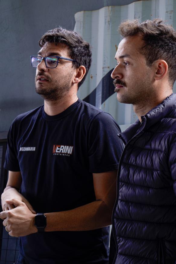 Everton Lise e Vinicius Feitosa, fundadores da Verini Containers